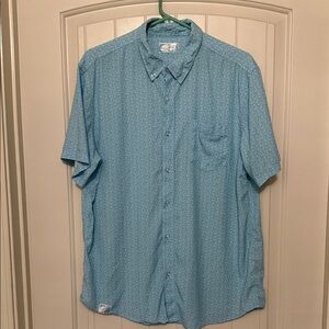 Sky Blue Men's Martini Glass Button Up